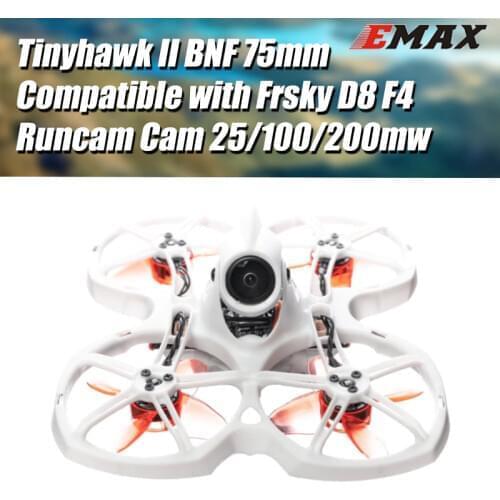 Good EMAX Tinyhawk II 75mm 1-2S Whoop FPV Racing Drone RC Quadcopter BNF Compatible with FrSky D8 Runcam Cam 25/100/200mw VTX