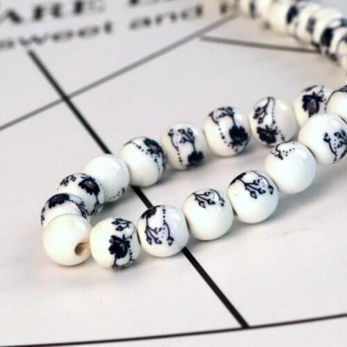 Hot KoMee Colorful Creamic Beads 100pcs/lot 10mm Round Shape Beads For Handmade Necklace Jewelry DIY Craft Artesanato material