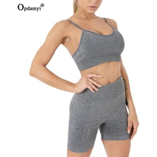 Seamless Yoga Shorts Set Gym Clothing Workout Clothes For Women Tracksuit Gym Set High Waist Sport Bra Outfit Yoga Fitness Suit