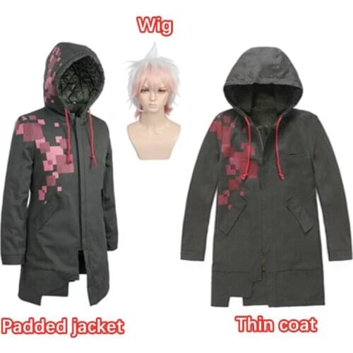 Anime Danganronpa 2 Komaeda Nagito Jacket Hoodies Army Green Color Coat Cosplay Kostum Dangan Ronpa Jaket Jaket Kasual