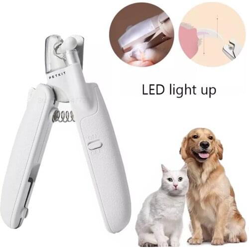 Pet Dog Cat Nail Clippers with Nail LED Light Sharp and Durable Anti-splash Design Pet Dog Cat Nail Toe Claw Clippers Scissor