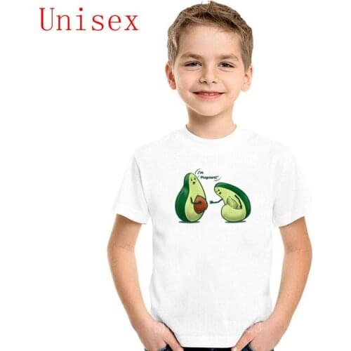 Pregnant Avocado Summer Children T-Shirt kids Funny Cartoon Shirt Cotton Soft Casual boy clothes girls clothes Hipster kpop Tees
