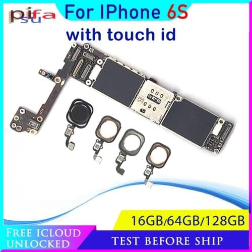 16GB 64GB 128GB Unlocked For iPhone 6S Motherboard Without/With Touch ID, 100% Original For iphone 6s Logic With IOS System