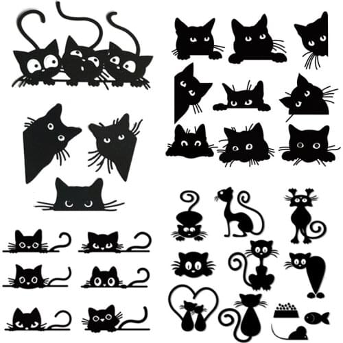 Miss Vintage Lovely Cat Metal Cutting Dies Cute Animal Stencil For DIY Scrapbooking Card Decorative Embossing Craft Die Cut