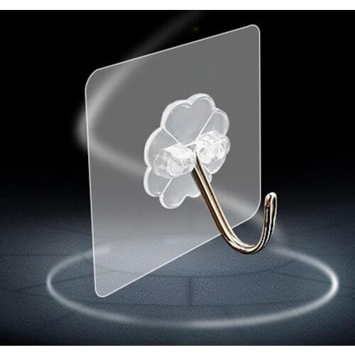 Multi-Purpose Home Towel Rack Transparent Pasted Hooks Bathroom Kitchen Wall Door Holder Hanger Hook Organizer