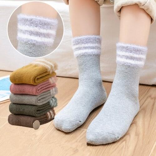-30℃ Winter Kids Socks Thicken Baby Girls Boys Socks Cute Christmas Warm Toddler Children Stripe Cartoon Sock For 1-12 Years
