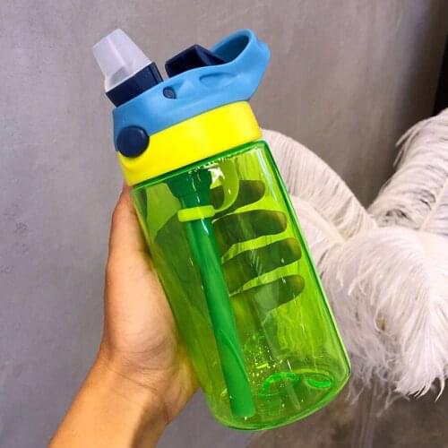 New 480ml cute Eco-friendly for Kid baby cartoon School Camp water bottle sport for water children Straw kettle sports bottle