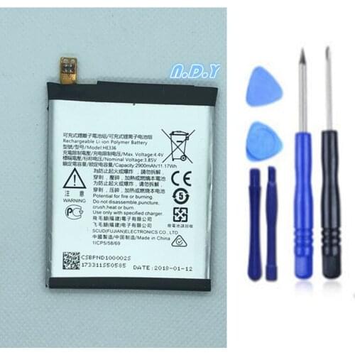 Original HE336 2900mAh Battery For Nokia 5 Dual SIM, 5 Premium Edition Dual SIM, HMD Heart, Nokia 5, TA-1044 + Free Tools