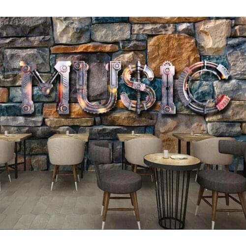 Custom photo wallpaper for walls 3 d murals Modern European and American music stone wall bar KTV background wall papers decor