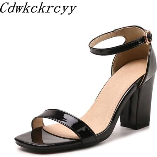 Summer New pattern fashion Simplicity High-heeled Sandals Simplicity Shallow mouth Open toe Women sandals size 34-52