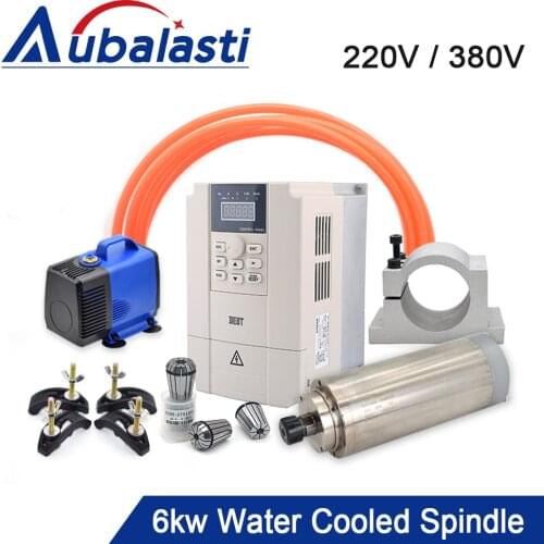 CNC Spindle 6kw Water Cooled Spindle Motor 220V 380V ER25 Dia 125mm inverter For CNC Milling Router Machine Tool Spindle tools