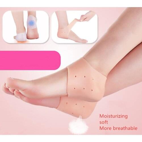 2Pcs New Silicone Feet Care Socks Moisturizing Gel Heel Thin Socks with Hole Cracked Foot Skin Care Protectors Foot Care Tool