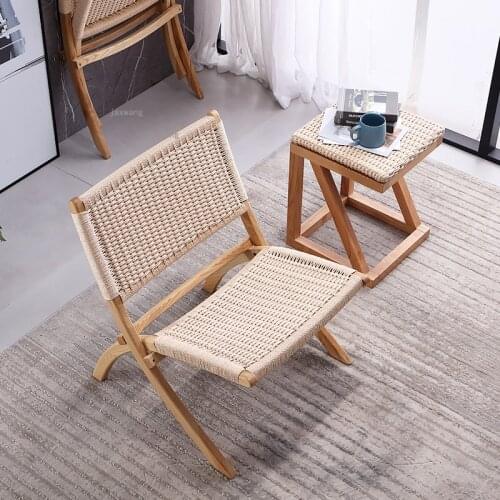 Nordic Rattan Homestay Furniture Single Sofa Chair Foldable Living Room Lazy Back Chairs Outdoor Balcony Garden Leisure Sofas