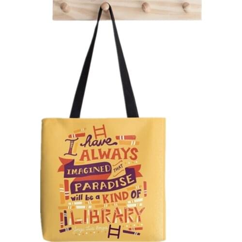 2021 Shopper Library personality Printed Tote Bag women Harajuku shopper handbag girl Shoulder shopping bag Lady Canvas Bag