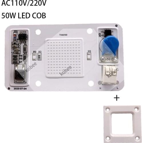 LED 50W COB Chip Bulbs AC110V 220V Integrated Smart IC Driver For DIY LED Floodlight Spotlight LED