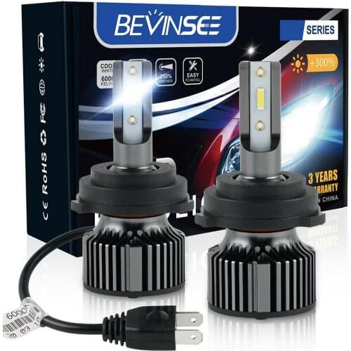 Bevinsee H7 LED Headlight Bulbs For VW Touran Golf MK5 Scirocco Sharan T5 Multivan Lamando 60W 6000K White 10000LM LED H7 2pcs