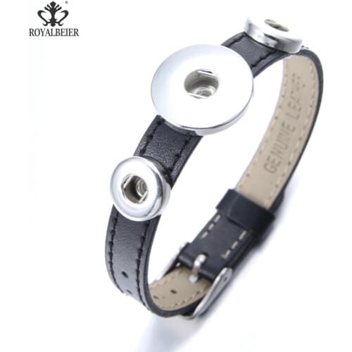 Hot Sale 10pcs/lot Genuine Leather Bracelet pulseira feminina Snap Button Fit Snap Bangles bracelete love Women Bracelet