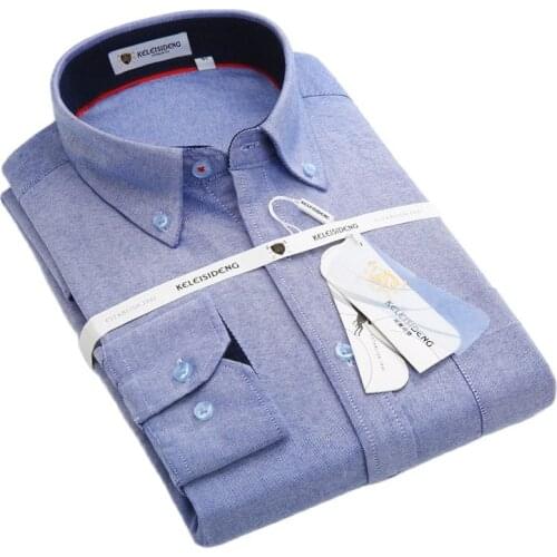 Pure Cotton 100% breathable Men Clothing Soft oxford fabric Shirts for men long sleeve easy care Casual high grade Mans shirt