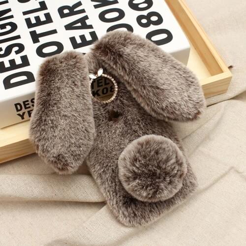 3D Cute Rabbit Case for Nokia 7.2 6.2 Fur Cases Winter Warm Hairy Fluffy Bunny Soft Cover for Nokia 2.2 2.3 3.2 4.2 1.3 5.3