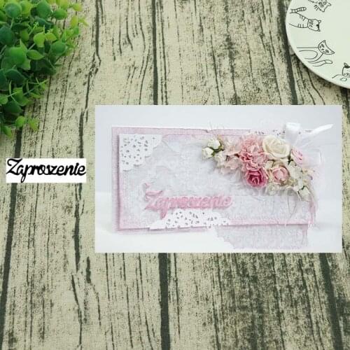 AddyCraft Polish language invitation Metal Cutting Dies Stencils Scrapbooking Album Paper Card Decorative Craft