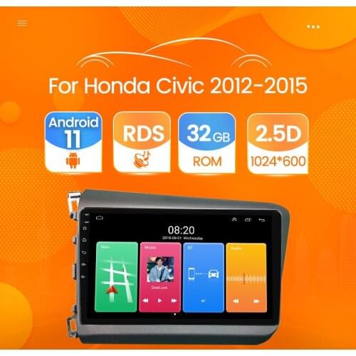 Android 11 2+32G Car Radio Multimedia Video Player for Honda Civic 2012 2013 2014 2015 Car Audio Gps Navigation Unit Swc WIFI