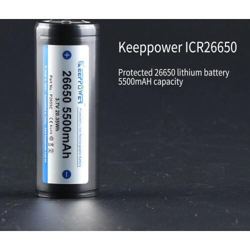 [convoy battery] 1pcs protected Keeppower 26650 5500mAh 3.7v flashlight battery ICR26650