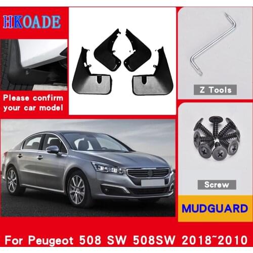 Car Fender Mud Flaps For Peugeot 508 SW 508SW 2018~2010 Mudguards Splash Guards Fender Mudflaps Car Fender Accessories