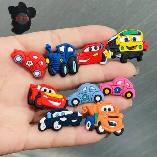 1PCS PVC Colourful Cartoon Cars Fridge Magnetic Sticker Cute Transportation Bus Refrigerator Magnets Boy Gift Stationery Toy