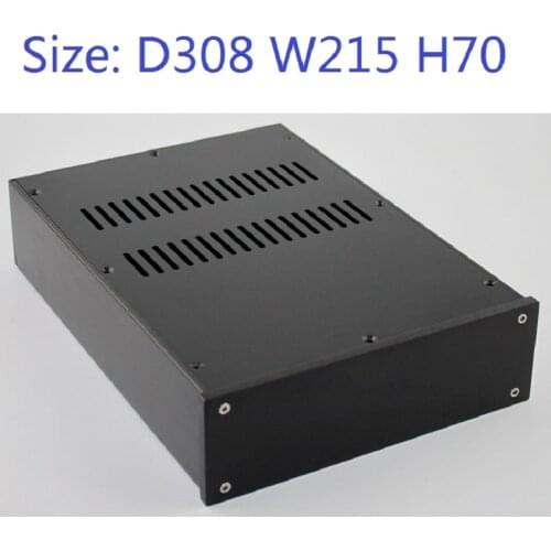 Size D308 W215 H70 Class A Rear Chassis DIY DAC Amplifier Aluminun Case Power Amplifier Housing Home Audio Enclosure WA37