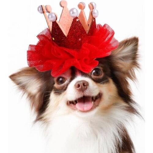 Pet Crown Decor Delicate Anti-fall Pet Headgear Princess Dog Hairpin for Decor