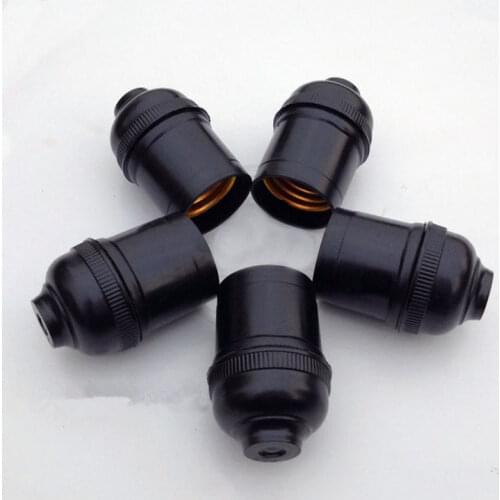 5pcs/set Black E27 Light Bulb Lamp Holder Base Pendant Screw Cap Socket 250V 4A