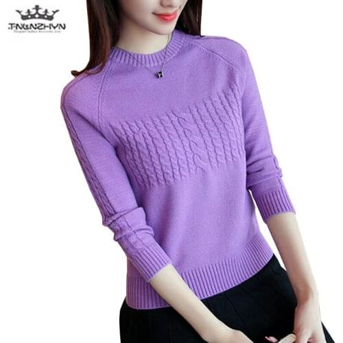 Women sweater Autumn High collar Knit Pullover Long-sleeved Short Sweater Casual Plus size Spring Sweater Women Clothing A149