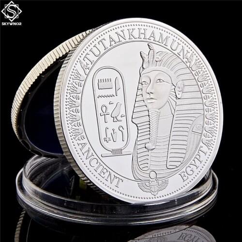 Ancient Egyptian Pyramids Sphinx Silver Plated Collectibles Challenge Art Coin