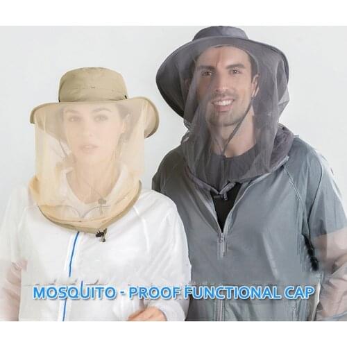 Outdoors Fly Fishing Caps Anti Mosquito Bug Bee Insect Mesh Hat Head Face Protect Net Cover Travel Camping Rock Fisher Hats Mask