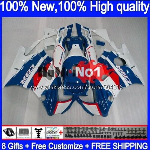 Body+Tank For HONDA CBR600FS CBR 600F3 600 F3 CC 97-98 3MC.16 CBR600 F3 FS 600CC CBR600F3 97 98 1997 1998 Fairings White Blue