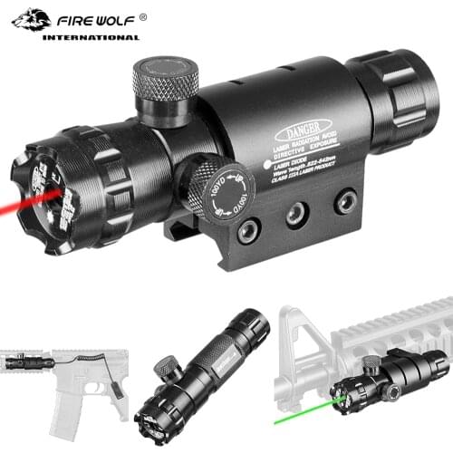 Tactical Laser Pointer Mount Green Red Dot Laser Sight Rifle Hunting Scope 20mm Airsoftsport Rail Barrel Pressure Switch Mount