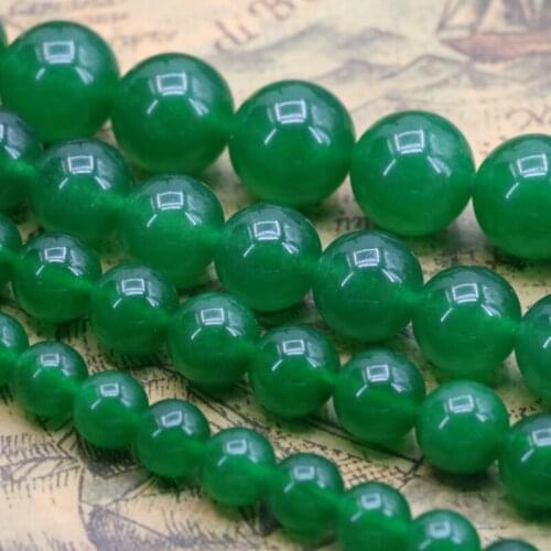 Green chalcedony round loose beads 4/6/8/10/12/14mm dimension optional DIY stone jewelry making design wholesale 15"