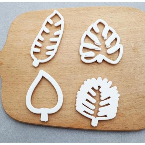 Leaves Frame Cookie Cutter Set Plastic Biscuit Mould Fondant Cake Decorating Mold DIY Fondant Pastry Decorat Baking Kitchen Tool