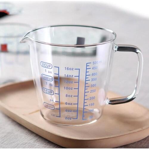 Measuring Cup 250ml/500ml Heat Resisting Glass Measuring Cup Milk Water Scale Microwave Tool Kitchen Dining Accessories