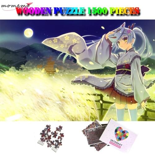 MOMEMO Summer Night Jigsaw Puzzle Wooden 1500 Pieces Adults Difficult Anime Girl Puzzle Customized Decompression Puzzle Toy Gift