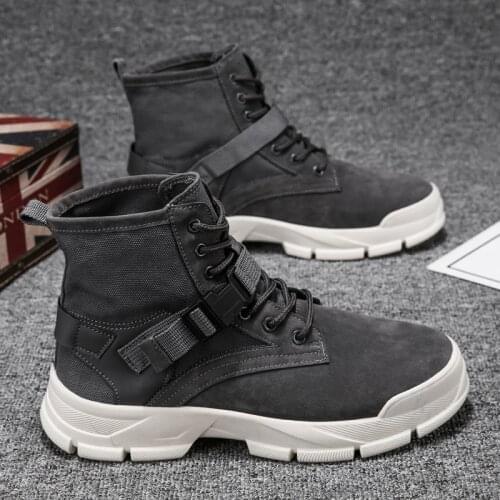Men High Quality Leather Boots Male Spring Casual Motorcycle Ankle Boots Men Lace-Up Basic Boots Fashion Men Boots