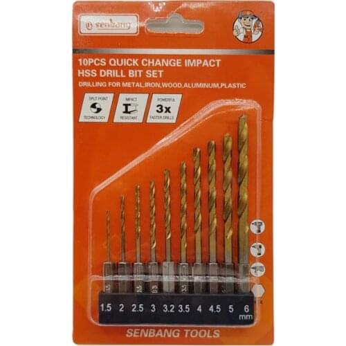 1/4 ''Bits Shank HSS Drill Tip Set 10 Piece 461496891