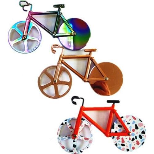 Stainless Steel Pizza Cutter Two Wheeled Bike Shaped Pizza Cutter Bike Wheel High Quality Practical New Pizza Tool Cutter Knives