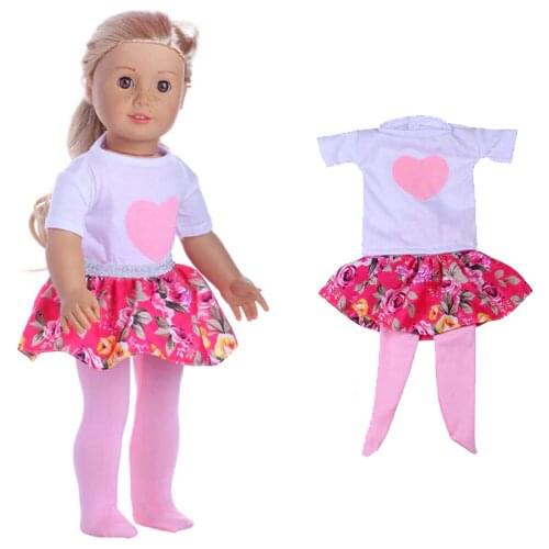 18 inch Doll Clothes for 18 inch one pieces dress +legging for 45 CM reborn baby dol