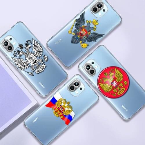 TUP Clear Case for Xiaomi Mi Poco X3 NFC M3 F3 11 10T Pro Note 10 Lite 9T Transparent Soft Phone Cover Coat of Arms of Russia