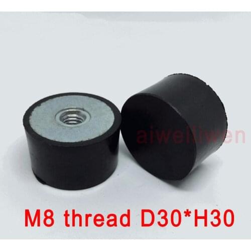DE type M8 thread D30*H30 female thread rubber damper internal thread rubber shock absorber screws Inside thread crash pad