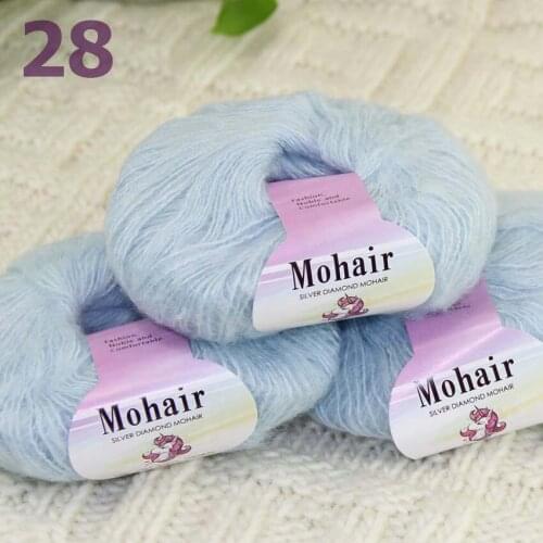 Sale New 3BallsX25g Luxury Soft Mohair Warm Wrap Shawl Hand Knit Crochet Yarn 291-28 Duck Egg