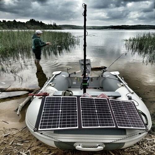 New ETFE 75 Watt 36V Folding Solar Panel Frameless Fabric Portable Solar Charger for Electric Marine Engine Torqeedo