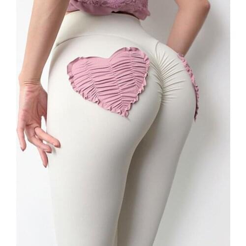 Ogilvy Mather Love Pocket Leggings Women 2021 High Waist Peach Hip Push Up Leggings Lovely Sports Fitness Pants Female Clothing