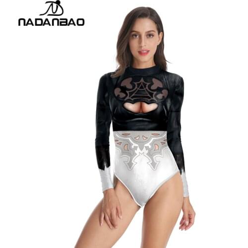 NADANBAO 2021 Summer Push Up Swimsuit Swimwear Sexy Slim Swim Diving Bathing Suit Beach Wear One Piece Casual Women Bodysuit